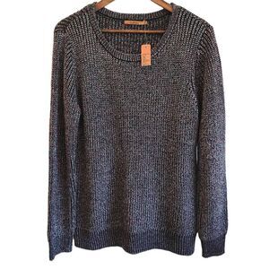 Belldini Black Multicolor Metallic Knit Sweater Size Large